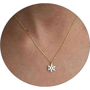 Trendy Dainty Gold Necklaces for Women, 14k Gold Plated CZ Pendant Necklace CZ